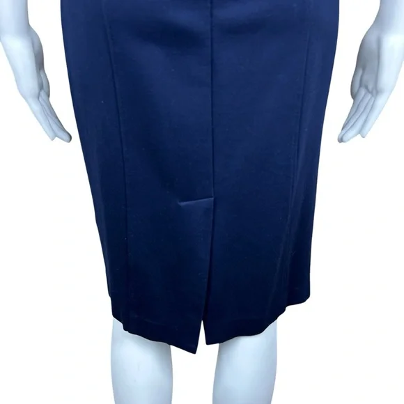 Victoria by Victoria Beckham Nitta Navy Sheath Midi Dress MEDIUM Preppy Academia
